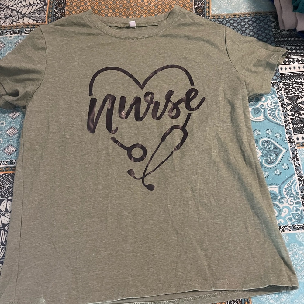 Green Nurse Graphic T-Shirt